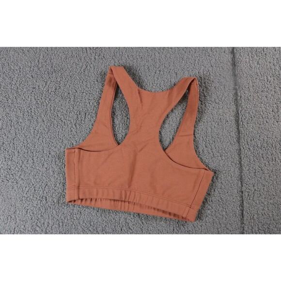 New Mate The Label Sports Bra Xs Clay Orange Stretch Racer Back Organic Cotton - Picture 2 of 2